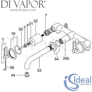 Ideal Standard Silver Exposed 3H Bath Filler Tap Spare Parts - IDL DV 285